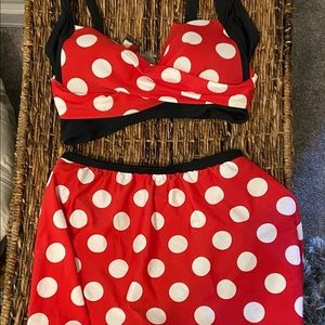 Minnie Mouse women’s two piece skirt swimsuit